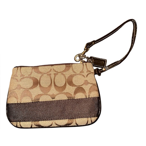 Coach Handbags - Coach Signature Brown Wristlet